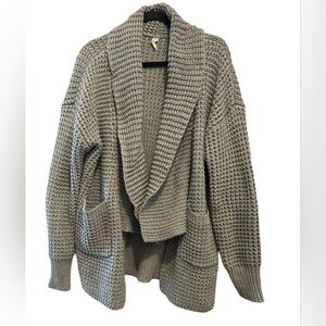 POL chunky cardigan gray sz large